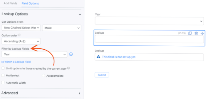 Jak přidat filtrovaný rozevírací filtr na web wordpress