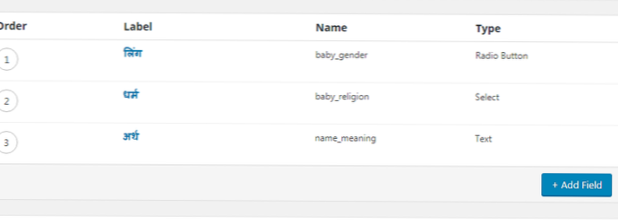 How to add more names in Baby Name Page?