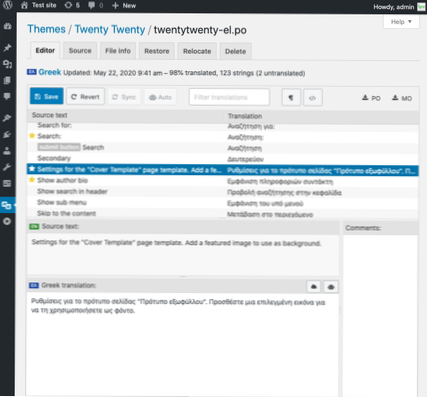 Come cambiare la lingua principale di WordPress usando Loco Translate?
