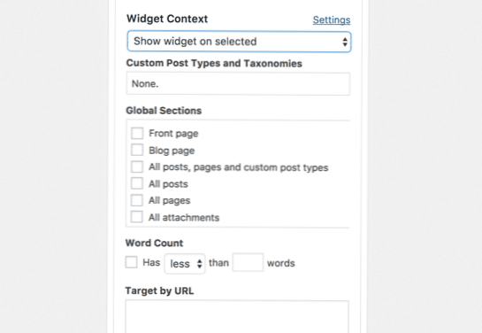 How to disable a widget area of a specific page?