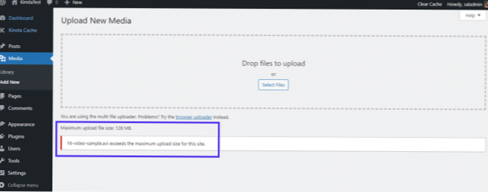 Comment afficher la taille de téléchargement maximale dans un seul site WordPress?