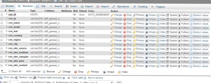come alzare la riga in wordpress con wpdb