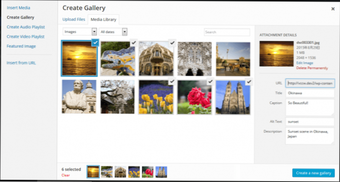 How to re-arrange images in default WP Gallery more than one image at once?