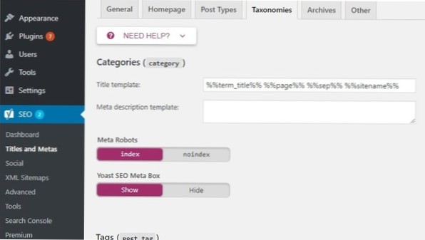 Come rimuovere Archivi dopo il nome della categoria?
