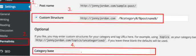 Como remover uma categoria específica de URL no Wordpress