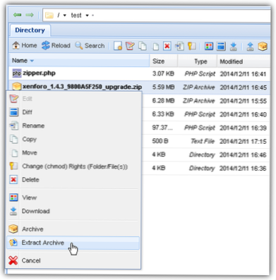 comment récupérer l'URL téléchargée des fichiers zip