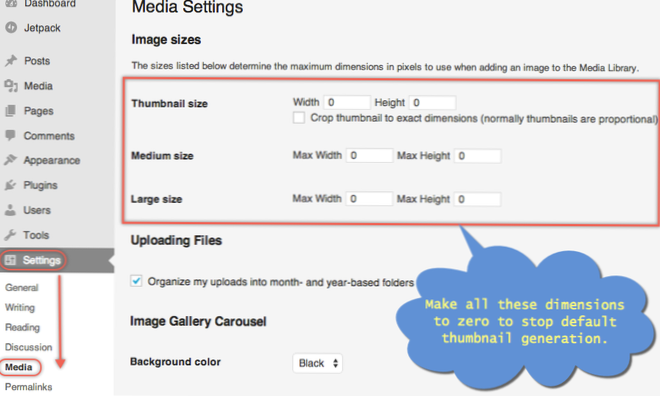 How to stop thumbnail generation from some images and different size thumbnail generate