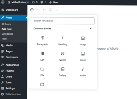 i would like to have 3 default columns editable in guttenberg