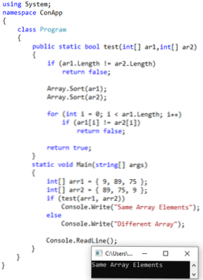 Se i valori dell'array corrispondono ai valori di un altro array, allora