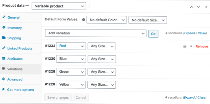 Importing Woocommerce products with variations