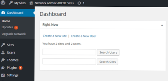 Installieren (aktivieren) Sie Plugins auf Multisite, auf localhost