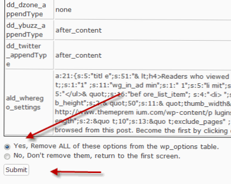 Sletter foreldreløse wp_options-oppføringer trygt?
