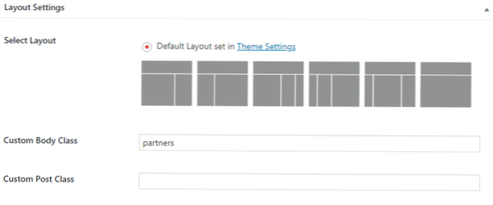 Layout Settings in the new Gutenberg editor