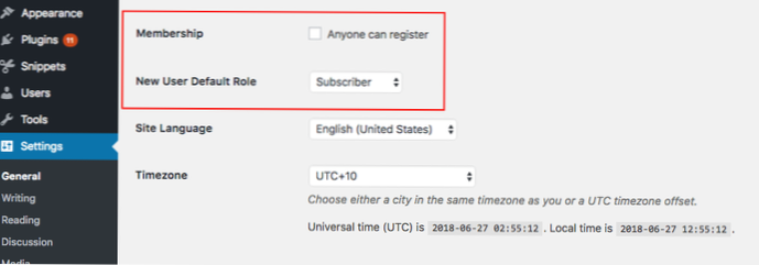 let user select roles in the wordpress subsites