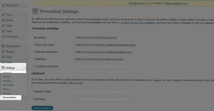 Linked pages not working with wordpress