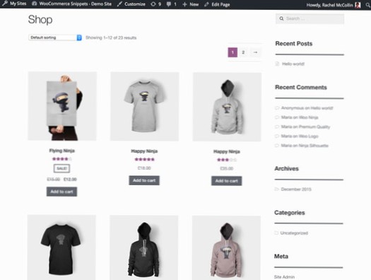 Liste apenas a subcategoria e os produtos da página da categoria ativa no Woocommerce