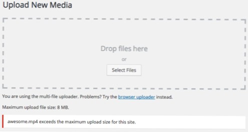 Téléchargement maximal de fichiers