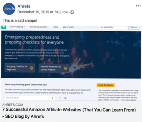 Les balises méta OG ne sont pas supprimées par facebook ou twitter