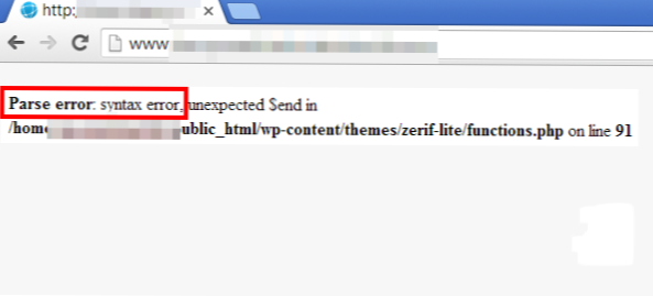 Parse-fejlsyntaksfejl efter Wordpress-opdatering