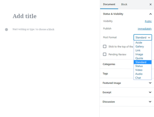 Post Format Link using Guttenberg