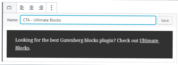 Renommer les blocs réutilisables affichés dans le navigateur