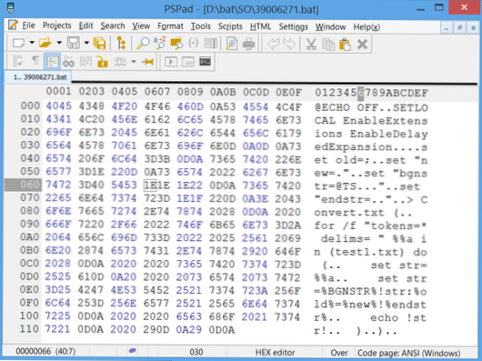 replace control character ascii into page