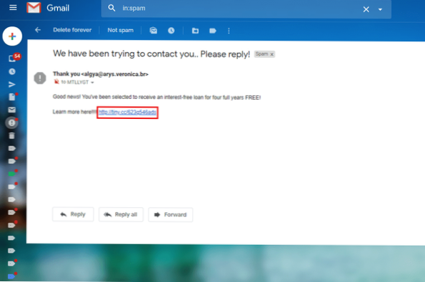 Site infected by link
