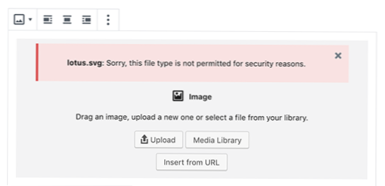 Caricamento SVG su WordPress Problema
