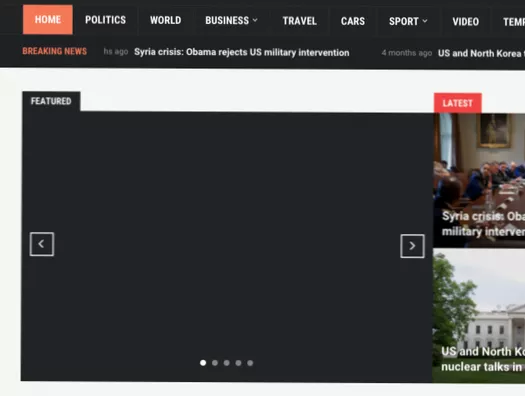 La home page di WP è danneggiata dopo essere passata a un nuovo tema