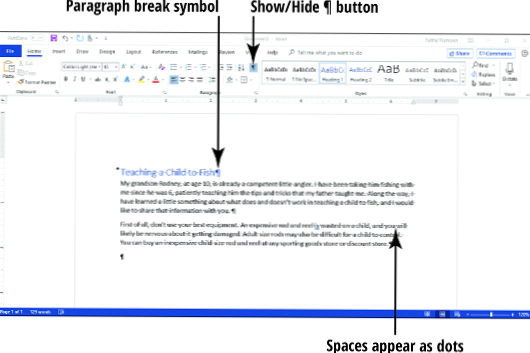 Wechseln Sie zwischen den Absätzen mit den Schaltflächen