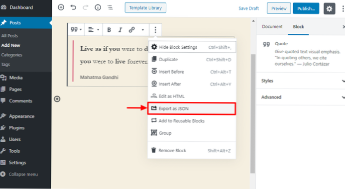 Quelle est la bonne façon d'importer l'éditeur de blocs?