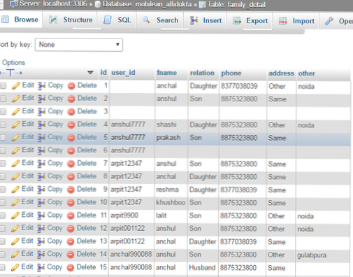 Cos'è questo? Array MySQL?