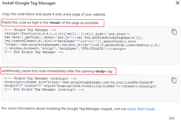 Při přidávání skriptu značky Google na web nefunguje funkčnost