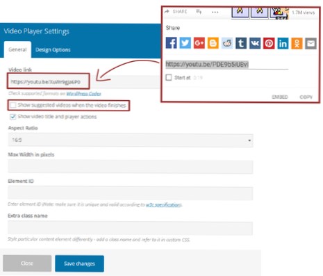Onde “rel = 0” é removido dos meus parâmetros do YouTube?