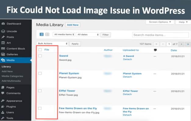 why is my wordpress not loading any images?
