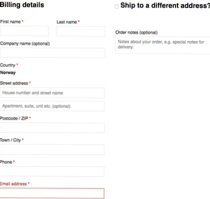 Woocommerce endrer html på kassen siden?