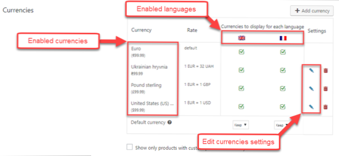 WooCommerce Multi-Currency shortcode fungerer ikke