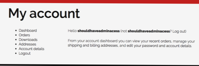 WooCommerce which roles and capabilities control user login re-direct to Woo Account Page?
