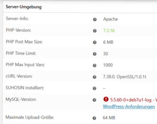 Wordpress affiche un upload_max_filesize différent de php.réglage ini