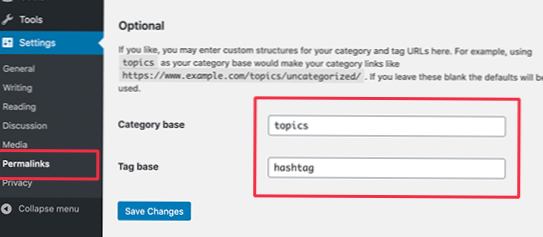 Wordpress url customization