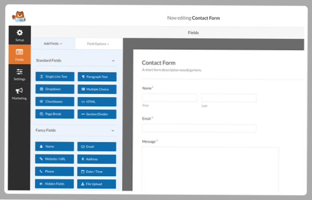 Personalizzazione di Wordpress WPforms