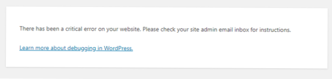 WP CLI  erreur critique sur votre site web
