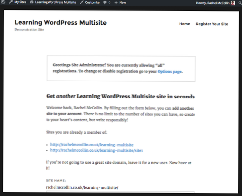 WP MU Enregistrez l'utilisateur sur tous les blogs
