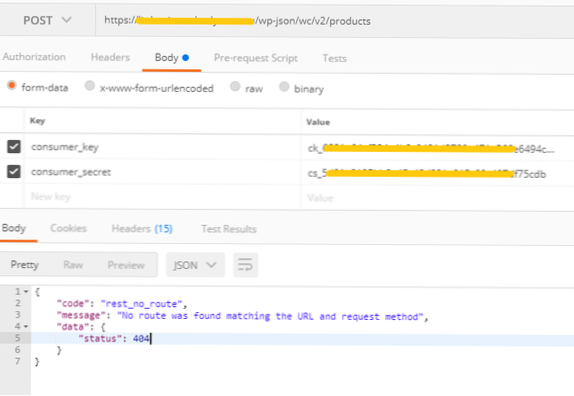 L'API WP Rest non funziona