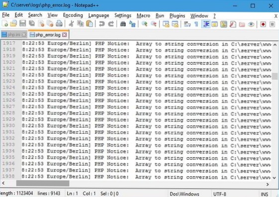 Access to apache logs from plugin