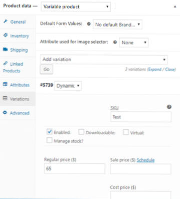 Fügen Sie ein benutzerdefiniertes Textfeld zu den WooCommerce-Admin-Produktdaten Variationen hinzu