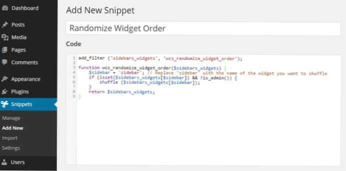 Add code to Functions.php