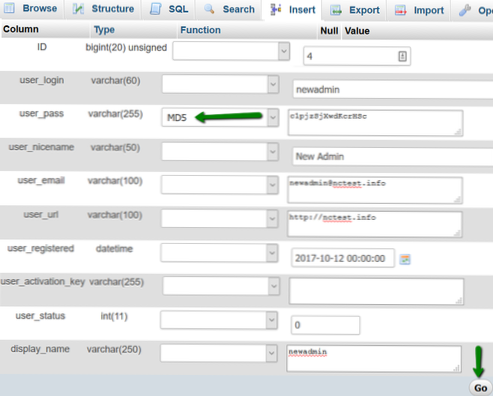 Aggiunta di un pulsante per inviare e-mail a un utente nella tabella Utenti amministratori di WordPress