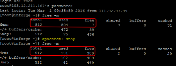 Apache s problémem plné RAM
