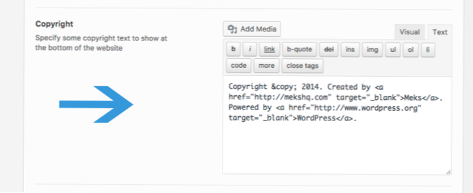 Change copyright text on the footer section [closed]